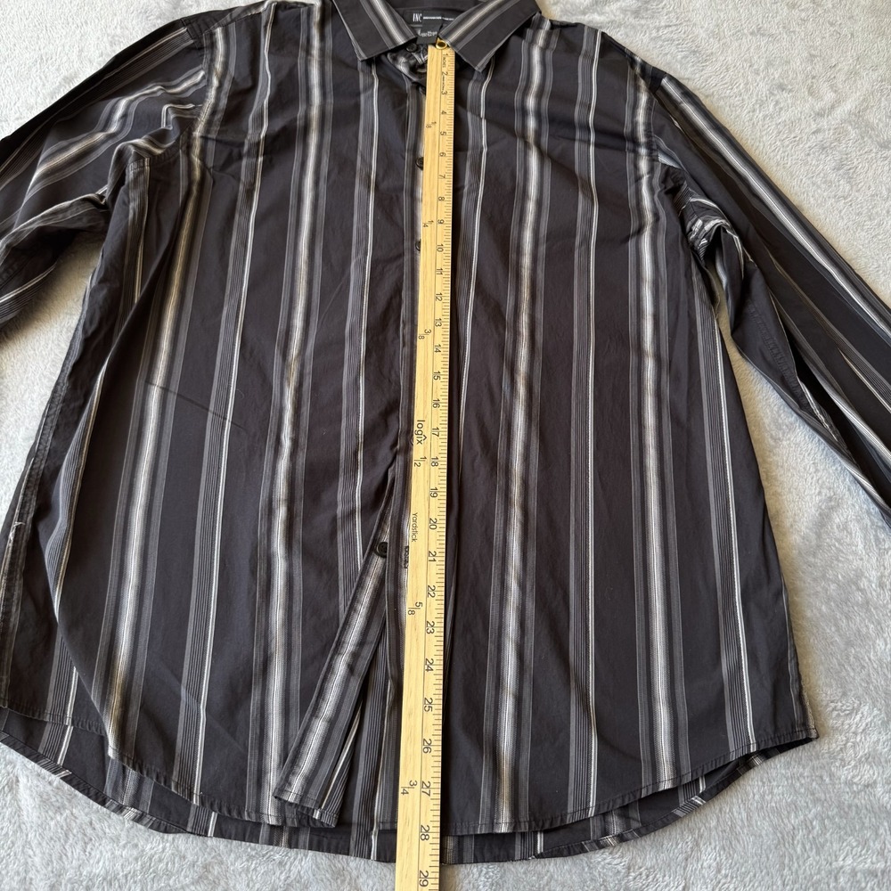 I.N.C International Concepts Shirt Men XL Black Cotton Striped Classic Button-Up - Picture 6 of 9